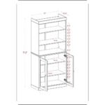 Solid Wood Tall Pantry Cabinet, 32" W x 71.5" H - Sage - Clear Glass - Image 2