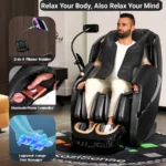 Massage Chair Full Body,Zero Gravity SL-Track Shiatsu,Back Heat,Voice Control,Body Scan,Legrest Extension - Black - Image 5