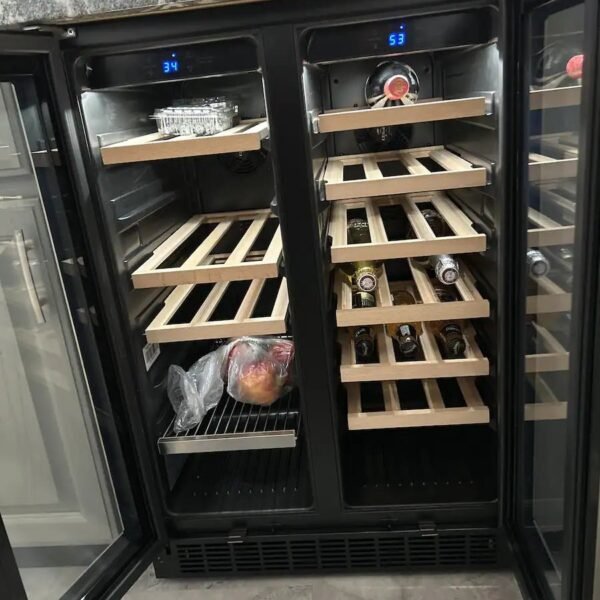 Dual Zone Wine and Beverage Cooler with Glass Doors - Stainless Steel