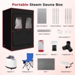 2-Person Steam Sauna Tent with Red Light Therapy – Dual Steamers, Stainless Steel Frame - Image 4