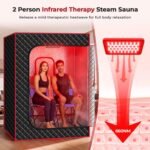 2-Person Steam Sauna Tent with Red Light Therapy – Dual Steamers, Stainless Steel Frame - Image 3