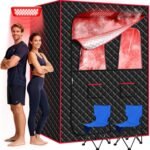 2-Person Steam Sauna Tent with Red Light Therapy – Dual Steamers, Stainless Steel Frame - Image 2