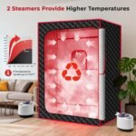 2-Person Steam Sauna Tent with Red Light Therapy – Dual Steamers, Stainless Steel Frame - Image 5
