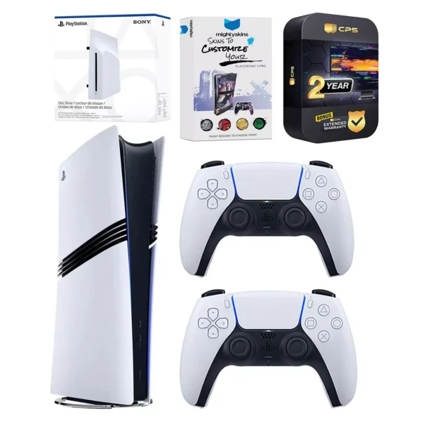 5 Pro 2TB Digital Bundle with Disc Drive, Extra Controller, MightySkins Voucher, and 2-Year Extended Warranty
