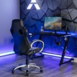 X Rocker - Rogue Sound Office Chair with Fixed Arms and 2.0 Bluetooth - Gray and Black - Image 3