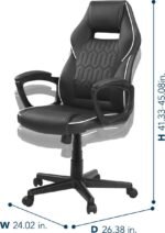 Insignia- Essential PC Gaming Chair - Black - Image 4