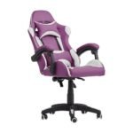 CorLiving Ravagers Gaming Chair - Purple and White - Image 3