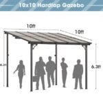 ergola 10-ft W x 10-ft L x 8-ft 2-in H Black Metal Freestanding Pergola