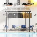 ergola 10-ft W x 10-ft L x 8-ft 2-in H Black Metal Freestanding Pergola - Image 2
