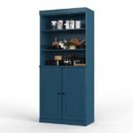 32-in W Solid Wood Tall Open Raised Panel Modular Kitchen Pantry Cabinet