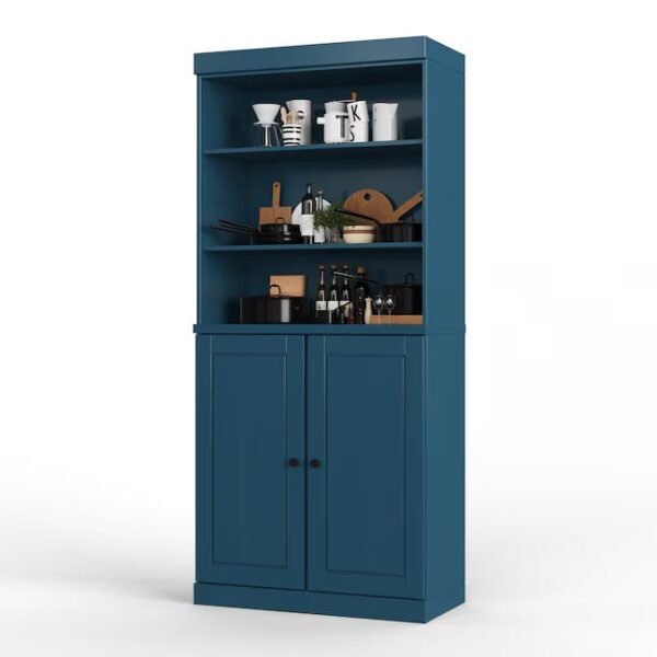 32-in W Solid Wood Tall Open Raised Panel Modular Kitchen Pantry Cabinet