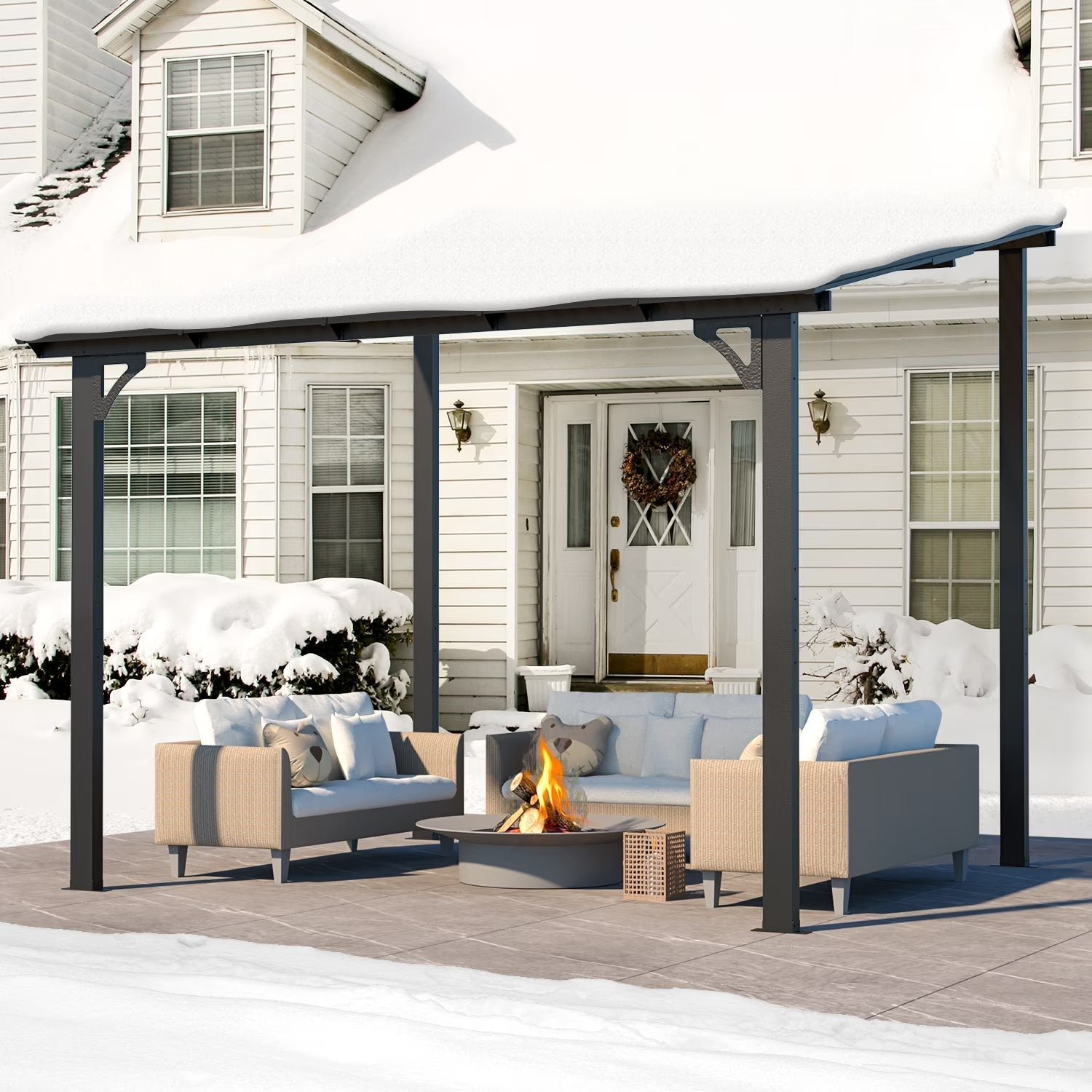 88c8af57-23e7-4e2c-9def-265d679cf9ab.1e8d3ea765eaaafe9e1c1d144646c722.jpg 8' x 10' Hardtop Gazebo Outdoor Aluminum Pergola For Garden, Patio, Backyard-Gray - Image 1
