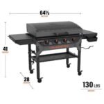 Forged 4 Burner Liquid Propane Outdoor Griddle with Hood Black - Image 8