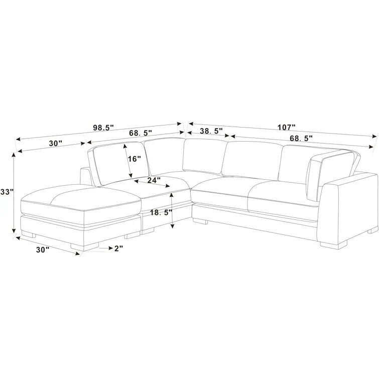 Beeston 3 - Piece Corduroy Sectional - Image 10