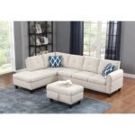 Alger 98" Wide Left Hand Facing Sofa & Chaise with Ottoman - Image 2