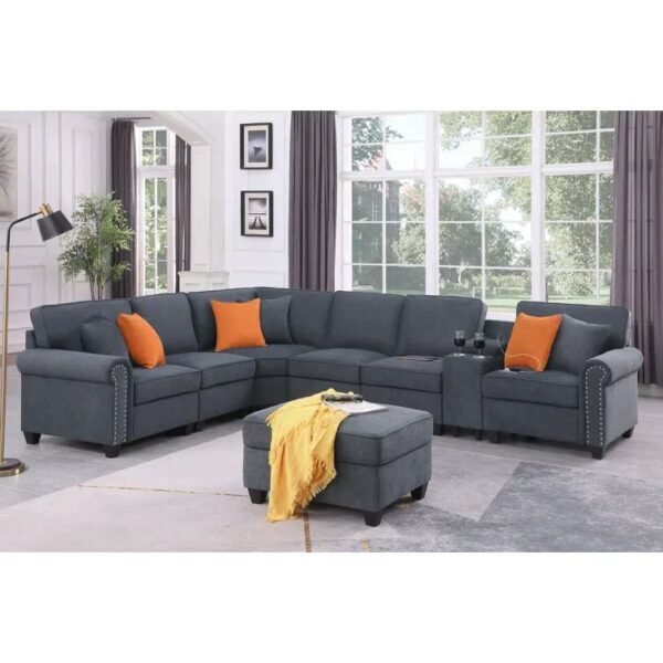 Kettner 136.35" Wide Reversible Modular Corner Sectional with Ottoman
