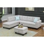 Alger 98" Wide Left Hand Facing Sofa & Chaise with Ottoman - Image 4