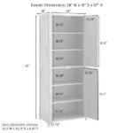 Tall Kitchen Storage Pantry Navy: Traditional Farmhouse Design, Wood Veneer, MDF Frame, 3 Adjustable Shelves - Image 2