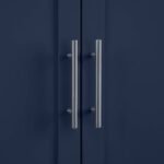 Tall Kitchen Storage Pantry Navy: Traditional Farmhouse Design, Wood Veneer, MDF Frame, 3 Adjustable Shelves