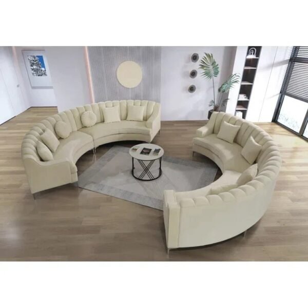 Steubenville 141.34" Wide Velvet Modular Sectional
