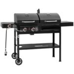 2-Burner Gas and Charcoal Combo Grill with Side Burner - Image 8