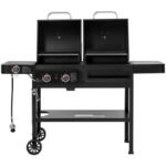2-Burner Gas and Charcoal Combo Grill with Side Burner - Image 7