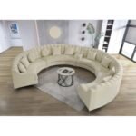 Steubenville 141.34" Wide Velvet Modular Sectional - Image 8