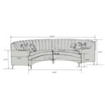 Steubenville 141.34" Wide Velvet Modular Sectional - Image 7