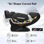 Zero Gravity Massage Chair, SL-Track, Full Body, Waist Heating, Foot Rollers, Airbags, Bluetooth Speaker, 6 Modes, 5 Techniques, 4D, 3 Intensity and Speed Optional, 2 LED Lights, 1 Remote Controller - Image 3