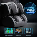 Zero Gravity Massage Chair, SL-Track, Full Body, Waist Heating, Foot Rollers, Airbags, Bluetooth Speaker, 6 Modes, 5 Techniques, 4D, 3 Intensity and Speed Optional, 2 LED Lights, 1 Remote Controller - Image 8