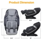 Zero Gravity Massage Chair, SL-Track, Full Body, Waist Heating, Foot Rollers, Airbags, Bluetooth Speaker, 6 Modes, 5 Techniques, 4D, 3 Intensity and Speed Optional, 2 LED Lights, 1 Remote Controller - Image 9