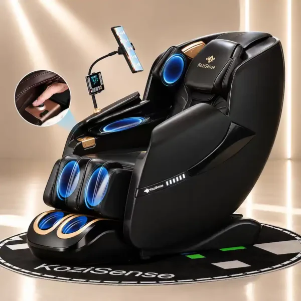 Massage Chair Full Body,Zero Gravity SL-Track Shiatsu,Back Heat,Voice Control,Body Scan,Legrest Extension - Black