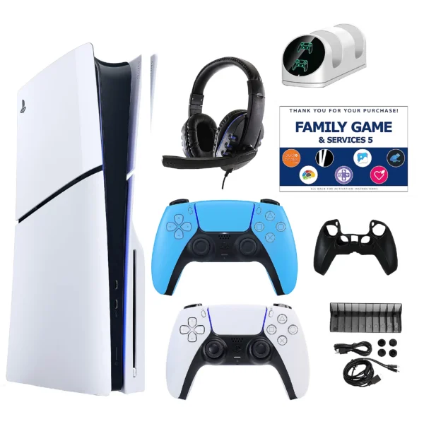 PS5 Slim Console with Extra DualSense, Accessories Kit & Vouch