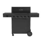 5 Burner Gas Grill Cabinet with Side Burner and 12" Griddle Black Gray - Image 7