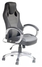 X Rocker - Rogue Sound Office Chair with Fixed Arms and 2.0 Bluetooth - Gray and Black
