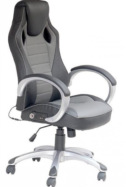 X Rocker - Rogue Sound Office Chair with Fixed Arms and 2.0 Bluetooth - Gray and Black