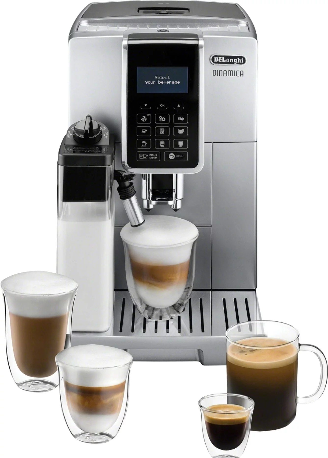 img-1269.jpg De’Longhi – Dinamica Espresso Machine with 15 bars of pressure and LatteCrema Fully Automatic Milk Frother – Silver - Image 1