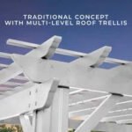 14x10 hawthorne traditional steel pergola with sail shade soft canopy - Image 8