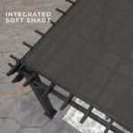 14x10 stratford traditional steel pergola with sail shade soft canopy - Image 4
