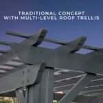 14x10 stratford traditional steel pergola with sail shade soft canopy - Image 7