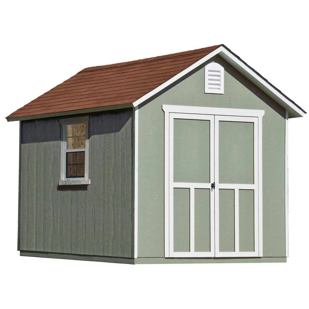 img-1695.jpg Installed Meridian 8 ft. x 10 ft. Wood Storage Shed with Autumn Brown Shingles - Image 1