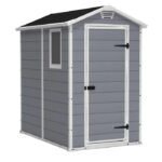 Keter Manor 4 ft. W x 6 ft. D Vertical Resin Outdoor Storage Shed Ideal For Patio Installation Included