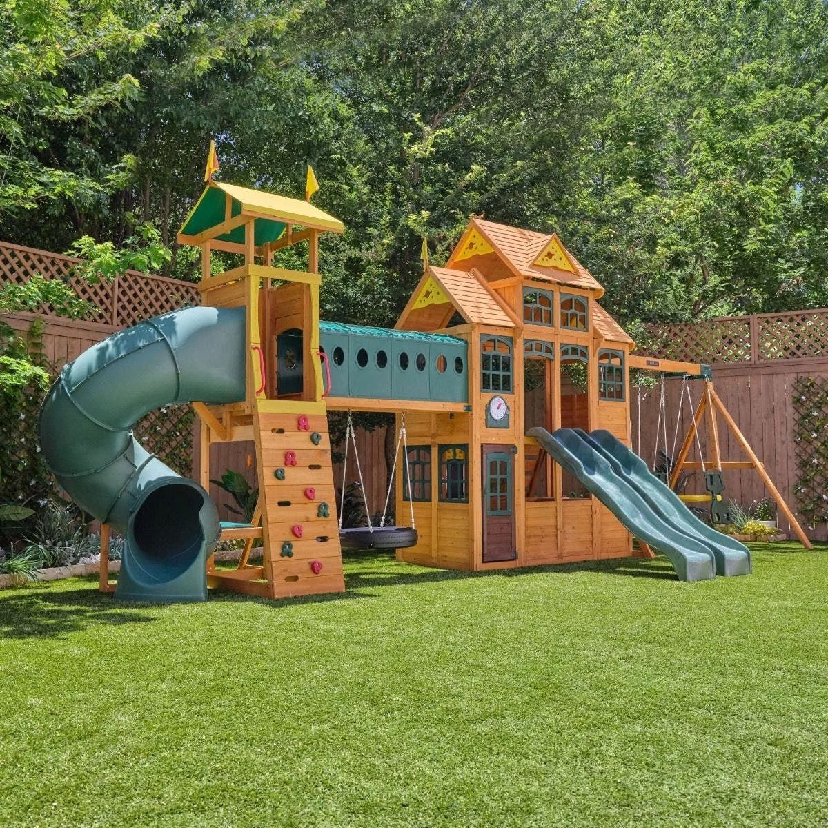 img-1893.jpg Kids Kidkraft Bear Cave Lodge Swing Set / Playset - Image 1
