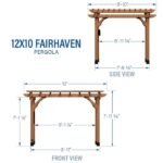12 Ft. W x 10 Ft. D Solid Wood Pergola - Image 7