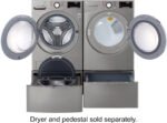 LG – 4.5 Cu. Ft. High-Efficiency Stackable Smart Front Load Washer with Steam and 6Motion Technology – Graphite steel - Image 2