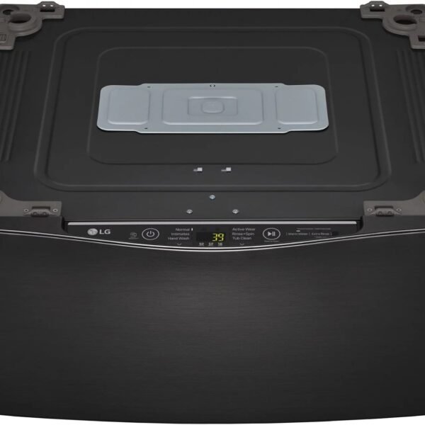 LG – SideKick 1.0 Cu. Ft. High-Efficiency Smart Top Load Pedestal Washer with 3-Motion Technology – Black steel