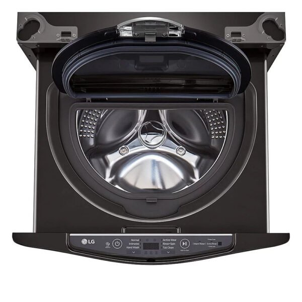LG – SideKick 1.0 Cu. Ft. High-Efficiency Smart Top Load Pedestal Washer with 3-Motion Technology – Black steel