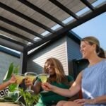 16x12 trenton modern steel pergola with sail shade soft canopy - Image 11