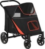 PawHut One-Click Foldable Dog Stroller, Black
