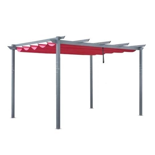 img-516.jpg Aleko Aluminum Outdoor Retractable Canopy Pergola – 13 x 10 Ft – Burgundy Color PERGBURG10X13-AP - Image 1